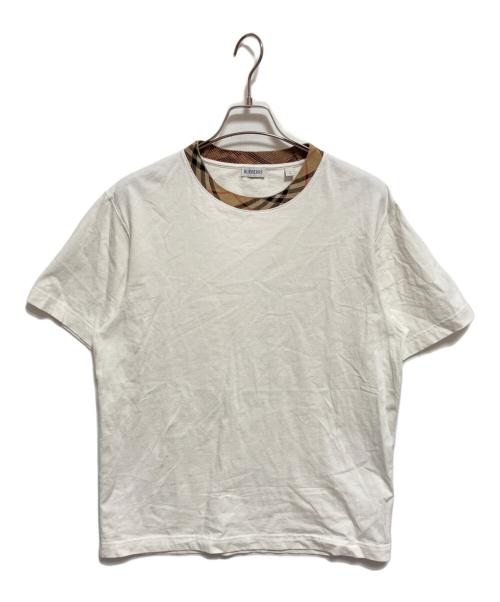 BURBERRY（バーバリー）BURBERRY (バーバリー) ノバチェックトリムコットンTシャツ ホワイト サイズ:Lの古着・服飾アイテム