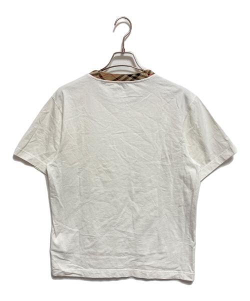 BURBERRY（バーバリー）BURBERRY (バーバリー) ノバチェックトリムコットンTシャツ ホワイト サイズ:Lの古着・服飾アイテム