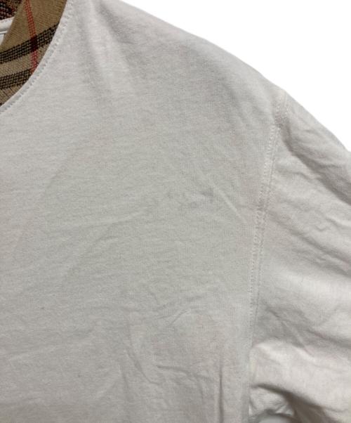 BURBERRY（バーバリー）BURBERRY (バーバリー) ノバチェックトリムコットンTシャツ ホワイト サイズ:Lの古着・服飾アイテム