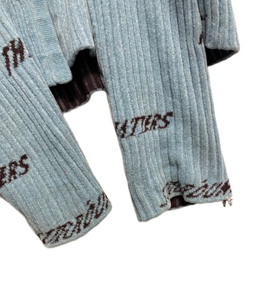 MAISON SPECIAL（メゾンスペシャル）MAISON SPECIAL (メゾンスペシャル) Logo Jacquard Velor Rib Cardigan ブルー サイズ:FREEの古着・服飾アイテム