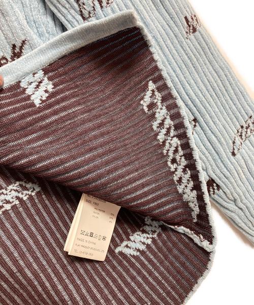 MAISON SPECIAL（メゾンスペシャル）MAISON SPECIAL (メゾンスペシャル) Logo Jacquard Velor Rib Cardigan ブルー サイズ:FREEの古着・服飾アイテム