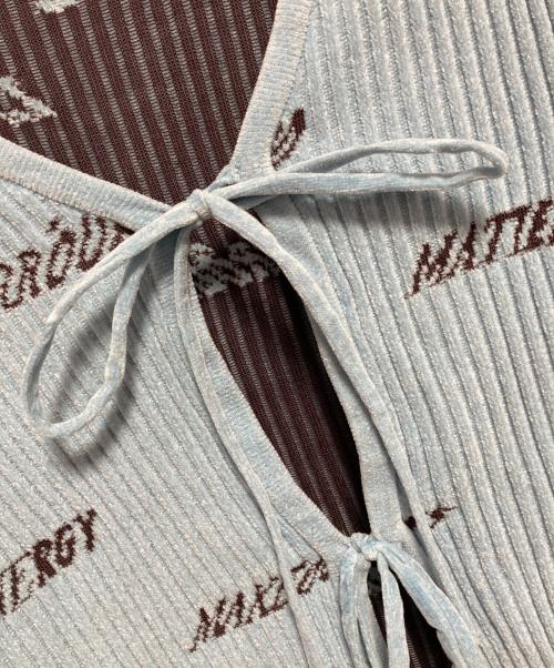 MAISON SPECIAL（メゾンスペシャル）MAISON SPECIAL (メゾンスペシャル) Logo Jacquard Velor Rib Cardigan ブルー サイズ:FREEの古着・服飾アイテム