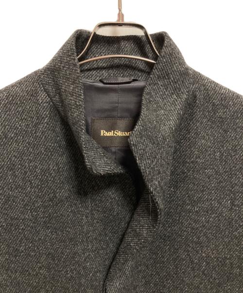 Paul Stuart（ポールスチュアート）Paul Stuart (ポールスチュアート) ウールカシミヤウーステッドスタンドカラーコート グレー サイズ:SIZE 48の古着・服飾アイテム
