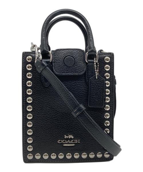 COACH（コーチ）COACH (コーチ) ノースサウススタッズ 2WAYショルダーバッグ ブラックの古着・服飾アイテム