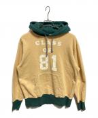 filmelangeフィルメランジェ）の古着「VIDAL Pull Hoodie Print Sweat fade yellow」｜イエロー