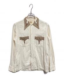 sandhurst（サンドハースト）の古着「50ー60s ギャバジン刺繍シャツ」｜ベージュ