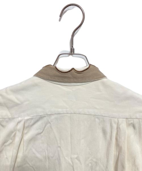 sandhurst（サンドハースト）SANDHURST (サンドハースト) 50ー60s ギャバジン刺繍シャツ ベージュ サイズ:S (14 1/2)の古着・服飾アイテム