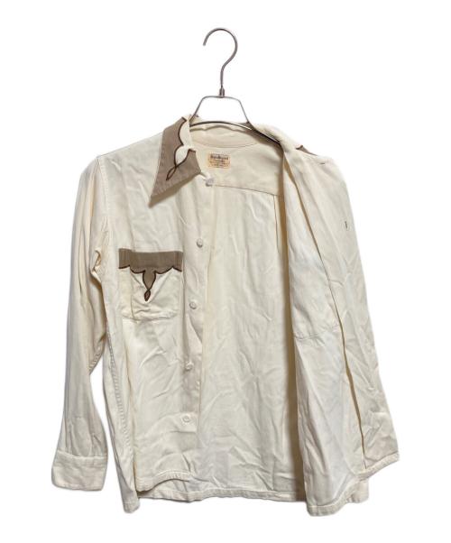 sandhurst（サンドハースト）SANDHURST (サンドハースト) 50ー60s ギャバジン刺繍シャツ ベージュ サイズ:S (14 1/2)の古着・服飾アイテム