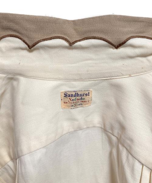 sandhurst（サンドハースト）SANDHURST (サンドハースト) 50ー60s ギャバジン刺繍シャツ ベージュ サイズ:S (14 1/2)の古着・服飾アイテム