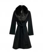 Pinky & Dianneピンキーアンドダイアン）の古着「ブルーフォックスファーロングコート」｜ブラック