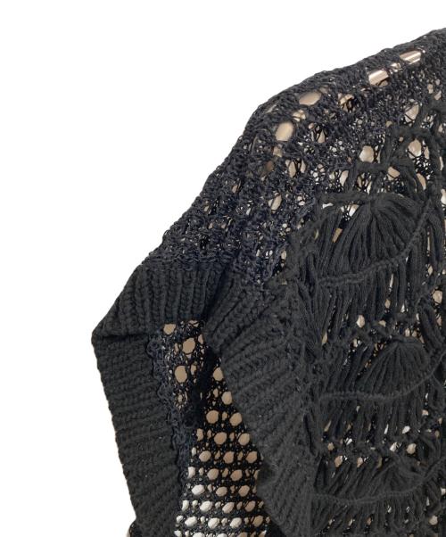 Scrap Book（スクラップブック）Scrap Book (スクラップブック) クロシェニットベスト ブラック サイズ:38の古着・服飾アイテム