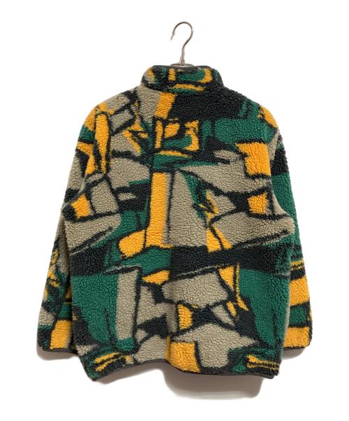 stussy（ステューシー）stussy (ステューシー) BLOCK SHERPA PULLOVER ジャケット ベージュ×グリーン サイズ:Mの古着・服飾アイテム