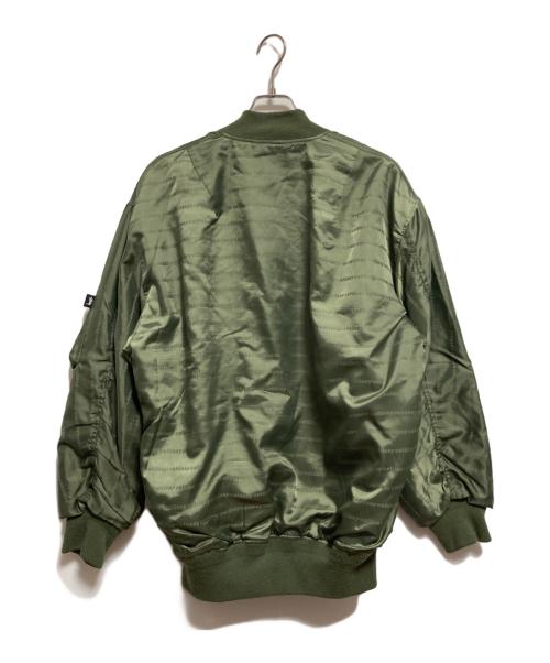 stussy（ステューシー）stussy (ステューシー) リバーシブルMA-1ジャケット グリーン サイズ:Mの古着・服飾アイテム