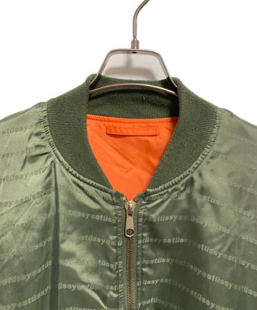 stussy（ステューシー）stussy (ステューシー) リバーシブルMA-1ジャケット グリーン サイズ:Mの古着・服飾アイテム