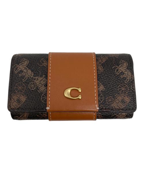 COACH（コーチ）COACH (コーチ) エッセンシャル 6 リング キー ケース・ホース アンド キャリッジ プリント ブラウンの古着・服飾アイテム