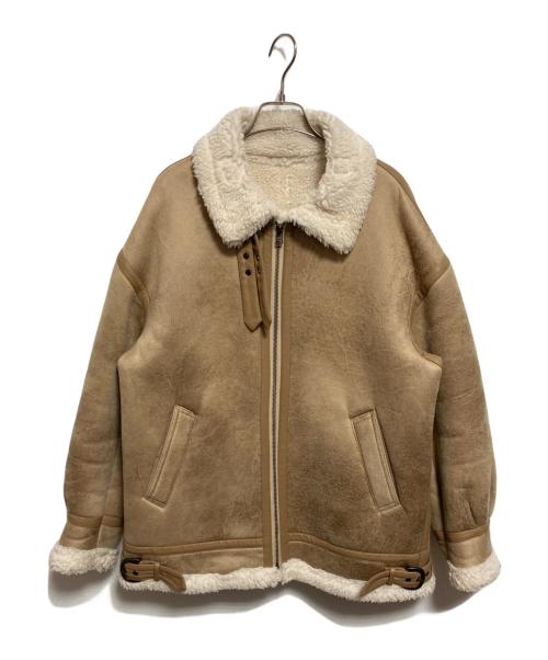 BEAUTY&YOUTH（ビューティーアンドユース）BEAUTY&YOUTH (ビューティーアンドユース) フェイクボアムートン ビッグ B-3 ブルゾン ベージュ サイズ:FREEの古着・服飾アイテム