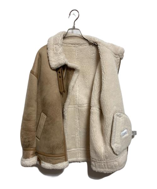 BEAUTY&YOUTH（ビューティーアンドユース）BEAUTY&YOUTH (ビューティーアンドユース) フェイクボアムートン ビッグ B-3 ブルゾン ベージュ サイズ:FREEの古着・服飾アイテム