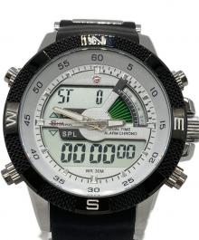 SHARK（シャーク）の古着「Mens Alarm LCD Dual Time Chronograph Black Army Military Sport Wrist Watch」｜ホワイト