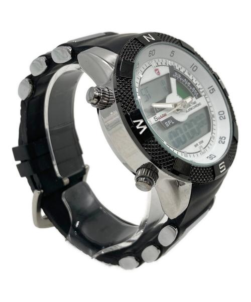 SHARK（シャーク）Shark (シャーク) Mens Alarm LCD Dual Time Chronograph Black Army Military Sport Wrist Watch ホワイトの古着・服飾アイテム