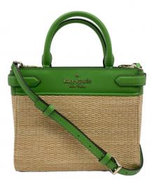 Kate Spade（ケイトスペード）の古着「ステイシー ストロー スモール サッチェル」｜グリーン