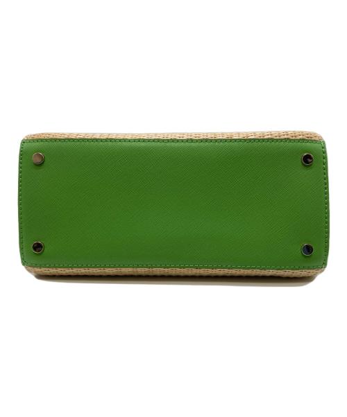 Kate Spade（ケイトスペード）Kate Spade (ケイトスペード) ステイシー ストロー スモール サッチェル グリーンの古着・服飾アイテム