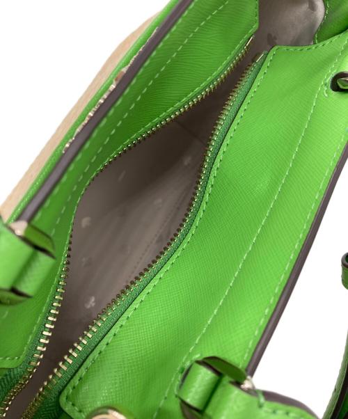 Kate Spade（ケイトスペード）Kate Spade (ケイトスペード) ステイシー ストロー スモール サッチェル グリーンの古着・服飾アイテム
