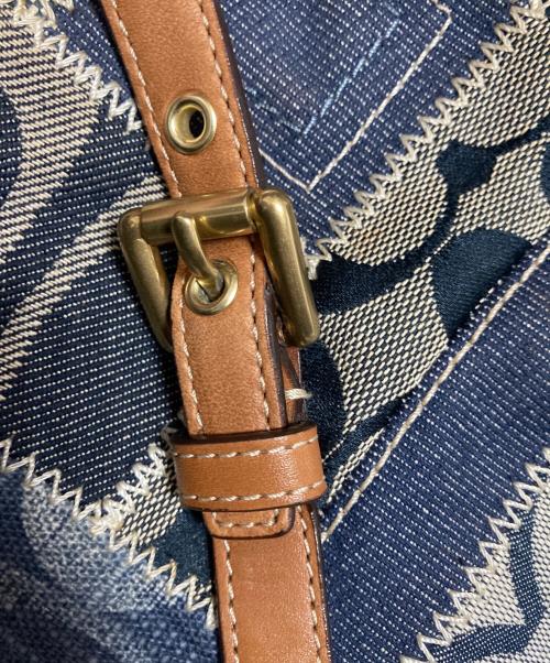 COACH（コーチ）COACH (コーチ) パッチワークトートバッグ ベージュ×ネイビーの古着・服飾アイテム