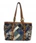 COACH (コーチ) パッチワークトートバッグ ベージュ×ネイビー：10000円