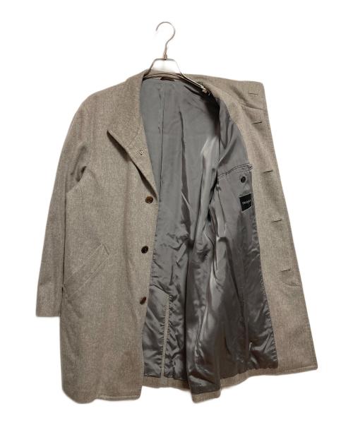 TROJAN（トロ―ジャン）TROJAN (トロ―ジャン) スタンドカラーカシミヤコート ベージュ サイズ:Mの古着・服飾アイテム