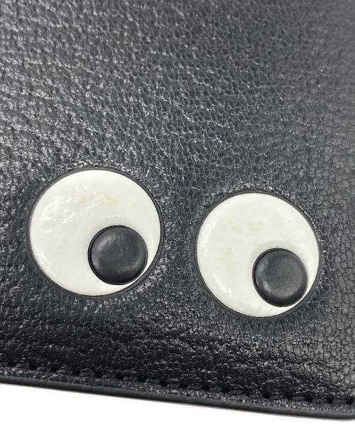 ANYA HINDMARCH（アニヤ・ハインドマーチ）ANYA HINDMARCH (アニヤ・ハインドマーチ) Eyes Zipped Card Case ブラックの古着・服飾アイテム