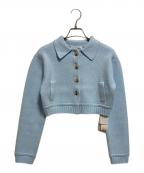 Lily Brownリリーブラウン）の古着「ショートニットジャケット」｜ブルー