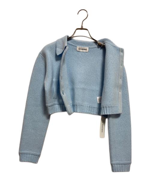 Lily Brown（リリーブラウン）Lily Brown (リリーブラウン) ショートニットジャケット ブルー サイズ:ONESIZE 未使用品の古着・服飾アイテム