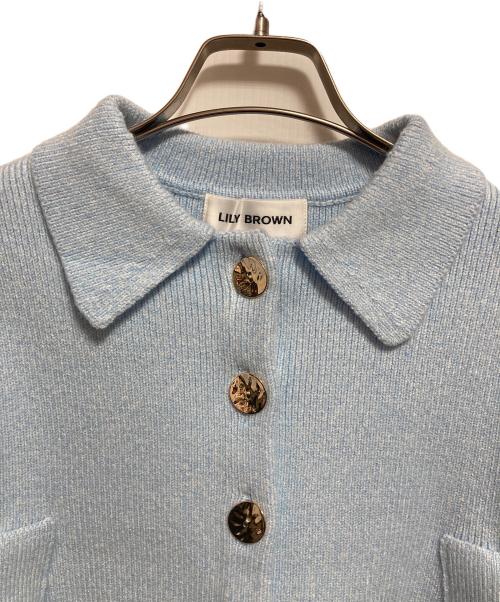 Lily Brown（リリーブラウン）Lily Brown (リリーブラウン) ショートニットジャケット ブルー サイズ:ONESIZE 未使用品の古着・服飾アイテム