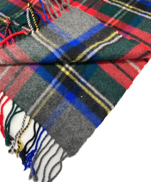 JOHNSTONS OF ELGIN（ジョンストンズオブエルガン）JOHNSTONS OF ELGIN (ジョンストンズオブエルガン) カシミヤマフラー グレー×レッドの古着・服飾アイテム