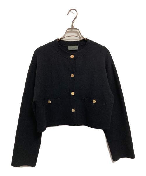 uncrave（アンクレイヴ3.）uncrave (アンクレイヴ) ウールナイロン ジャガード ニットジャケット ネイビー サイズ:SIZE 1の古着・服飾アイテム