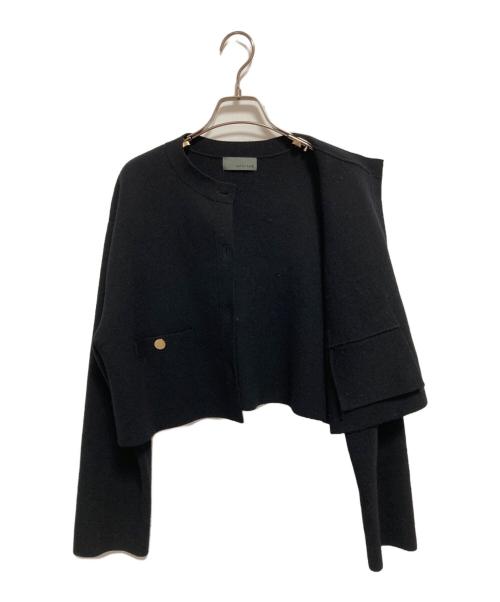 uncrave（アンクレイヴ3.）uncrave (アンクレイヴ) ウールナイロン ジャガード ニットジャケット ネイビー サイズ:SIZE 1の古着・服飾アイテム
