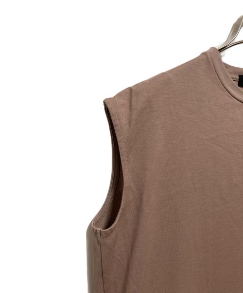 DRAWER（ドゥロワー）Drawer (ドゥロワー) コットン天竺ノースリーブロングプルオーバー ベージュ サイズ:1の古着・服飾アイテム