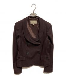 BURBERRY LONDON（バーバリーロンドン）の古着「アンゴラカシミヤ混ダブルジャケット」｜ブラウン