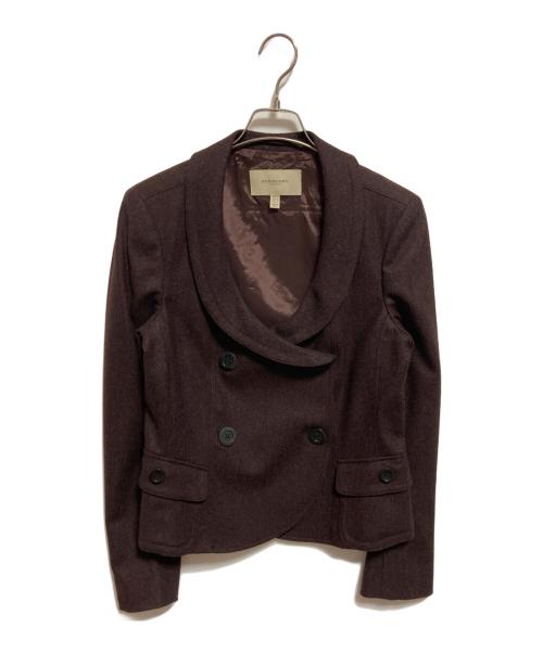 BURBERRY LONDON（バーバリーロンドン）BURBERRY LONDON (バーバリーロンドン) アンゴラカシミヤ混ダブルジャケット ブラウン サイズ:UK10の古着・服飾アイテム
