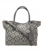 Kate Spadeケイトスペード）の古着「フラワージャガード 2wayトートバッグ」｜グレー×ベージュ