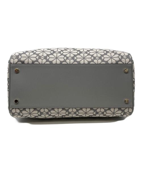 Kate Spade（ケイトスペード）Kate Spade (ケイトスペード) フラワージャガード 2wayトートバッグ グレー×ベージュの古着・服飾アイテム