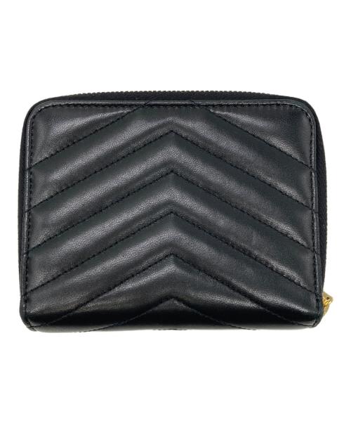 Saint Laurent Paris（サンローランパリ）Saint Laurent Paris (サンローランパリ) Vステッチ2つ折り財布 ブラックの古着・服飾アイテム
