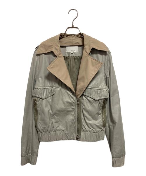 3.1 phillip lim（スリーワンフィリップリム）3.1 phillip lim (スリーワンフィリップリム) ラムレザージャケット グリーン サイズ:SIZE 4の古着・服飾アイテム