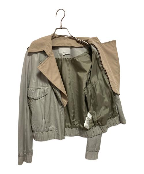 3.1 phillip lim（スリーワンフィリップリム）3.1 phillip lim (スリーワンフィリップリム) ラムレザージャケット グリーン サイズ:SIZE 4の古着・服飾アイテム