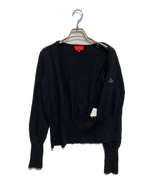 Vivienne Westwood RED LABEL（ヴィヴィアンウエストウッドレッドレーベル）Vivienne Westwood RED LABEL (ヴィヴィアンウエストウッドレッドレーベル) オーブ刺繍ウールカーディガン ブラック サイズ:Mの古着・服飾アイテム
