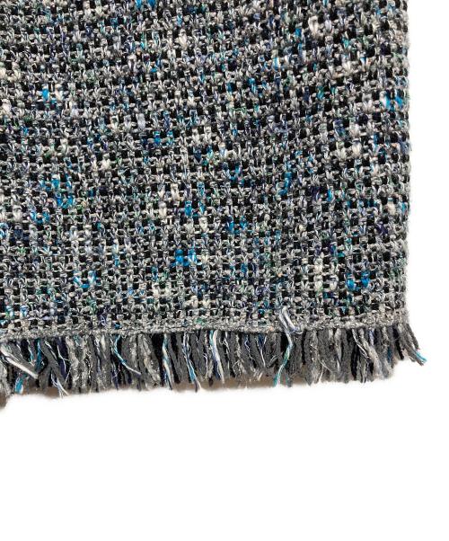 23区（ニジュウサンク）23区 (ニジュウサンク) 25AW ツイード ニット ジャケット グレー×ブルー サイズ:44の古着・服飾アイテム