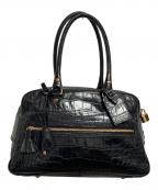J&M DAVIDSONジェイ＆エム デヴィッドソン）の古着「クロコ型押しボストンバッグ」｜ブラック