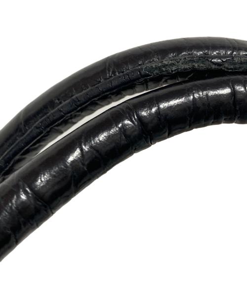 J&M DAVIDSON（ジェイ＆エム デヴィッドソン）J&M DAVIDSON (ジェイ＆エム デヴィッドソン) クロコ型押しボストンバッグ ブラックの古着・服飾アイテム