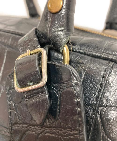 J&M DAVIDSON（ジェイ＆エム デヴィッドソン）J&M DAVIDSON (ジェイ＆エム デヴィッドソン) クロコ型押しボストンバッグ ブラックの古着・服飾アイテム