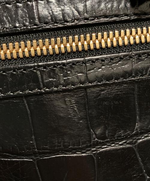 J&M DAVIDSON（ジェイ＆エム デヴィッドソン）J&M DAVIDSON (ジェイ＆エム デヴィッドソン) クロコ型押しボストンバッグ ブラックの古着・服飾アイテム